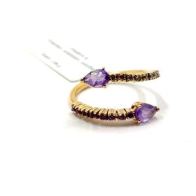Gredzens ar briljantiem (0.06 ct),ametistiem un rodolītiem 1023-2863