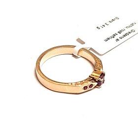 Gredzens ar rubīnu (0.15 ct.), roza safīriem (0.05 ct.) 1370-2851