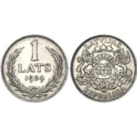 Latvijas sudraba monēta 1 Lats 1924. gads