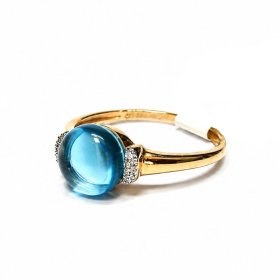 Gredzens ar briljantiem (0.03ct) un topāzu 3380g7-1251