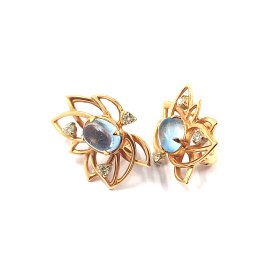 Auskari ar briljantiem (0.30ct), topāziem 2103-0863