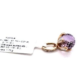 Kulons ar briljantiem (0.01 ct) un ametistu (3.8ct)  2550-3463