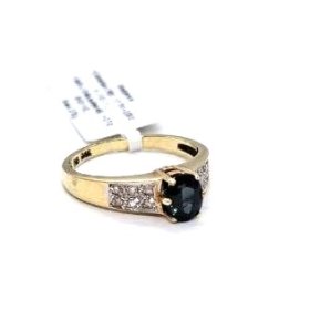 Gredzens ar briljantiem (0.09 ct) un safīru (0.7ct)  5001-3461