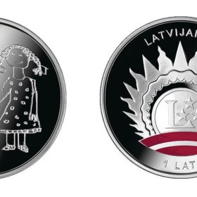 Latvijas sudraba monēta Latvijai 90