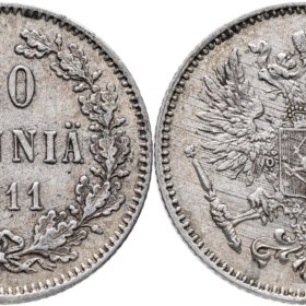 Somijas sudraba monēta 50 Penniä 1911 g.