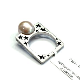 Gredzens ar briljantiem (0.10 ct), kultivētu pērli 4952-0763