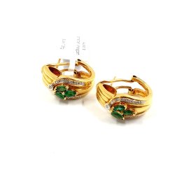 Auskari ar briljantiem (0.06ct) un smaragdiem (( 0.6ct) 4910-1263