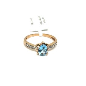 Gredzens ar briljantiem (0.08 ct), ar topāzu  288g1-4663
