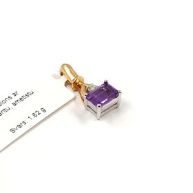 Kulons ar briljantu (0.01ct) un ametistu 4432-0963