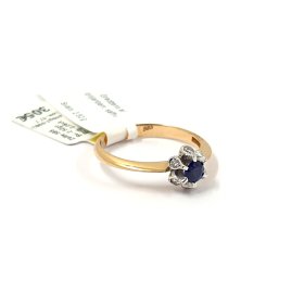 Gredzens ar briljantiem (0.06ct)  un safīru (0.10ct) 419g1-0963