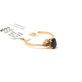 Gredzens ar briljantiem (0.02ct)  un safīru (0.15ct) 419g3-0963