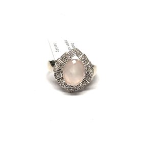 Gredzens ar briljantiem (0.29 ct)  un rozā kvarcu 3550-5061