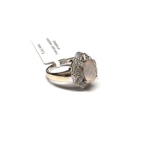 Gredzens ar briljantiem (0.29 ct)  un rozā kvarcu 3550-5061