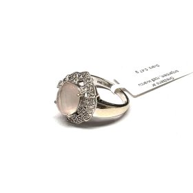 Gredzens ar briljantiem (0.29 ct)  un rozā kvarcu 3550-5061