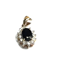 Kulons  ar briljantiem (0.06 ct), ar safīru (0.30 ct)  2022-4661