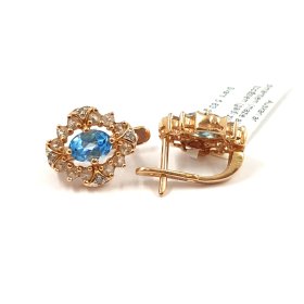 Auskari ar briljantiem (0.04ct) un topāziem 5021-0963