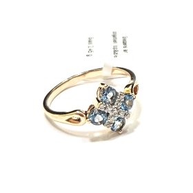 Gredzens ar briljantiem (0.04 ct), topāziem 1514g4-1161