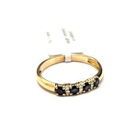 Gredzens ar briljantiem (0.03 ct), safīriem (0.16 ct) 4270-1163
