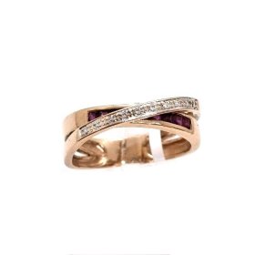Gredzens ar briljantiem (0.06 ct) un rubīniem (0.55 ct)  6510-3461