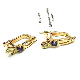 Auskari ar briljantiem (0.02ct) un safīriem 3490-5263
