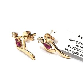 Auskari ar briljantiem (0.04 ct), rubīniem (0.20 ct) 5723-1163