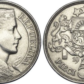 Latvijas sudraba monēta 5 Lati 1932 gads