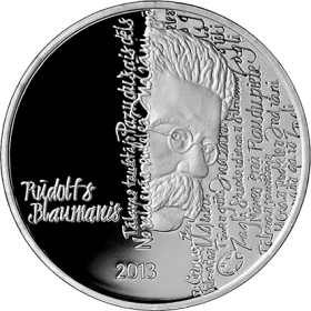 Latvijas sudraba monēta Rūdolfs Blaumanis