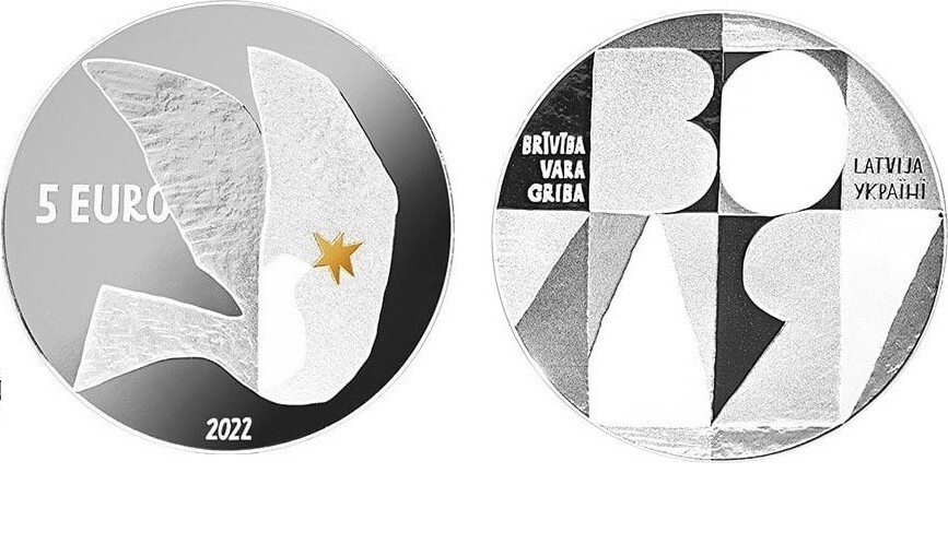 Latvijas sudraba monēta Ukrainas brīvībai