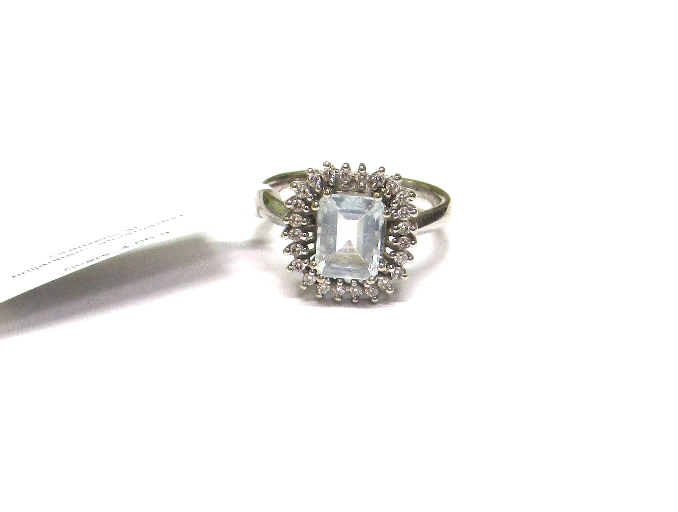 Gredzens ar briljantiem (0.12 ct), akvamarīnu 2852-5253