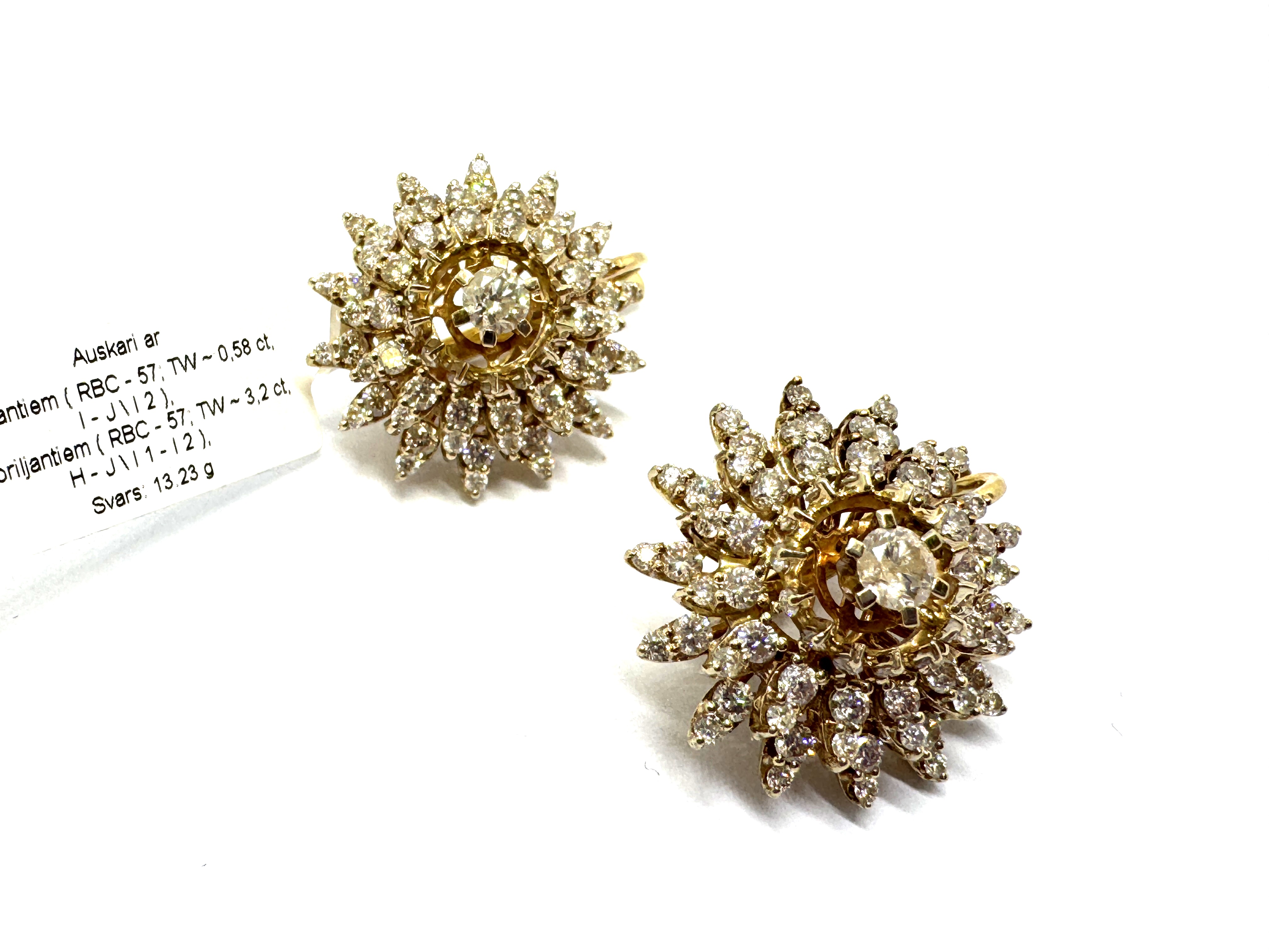 Auskari ar briljantiem  (3.78 ct) , 3220-4653  Rezervēts līdz 25.12.2025