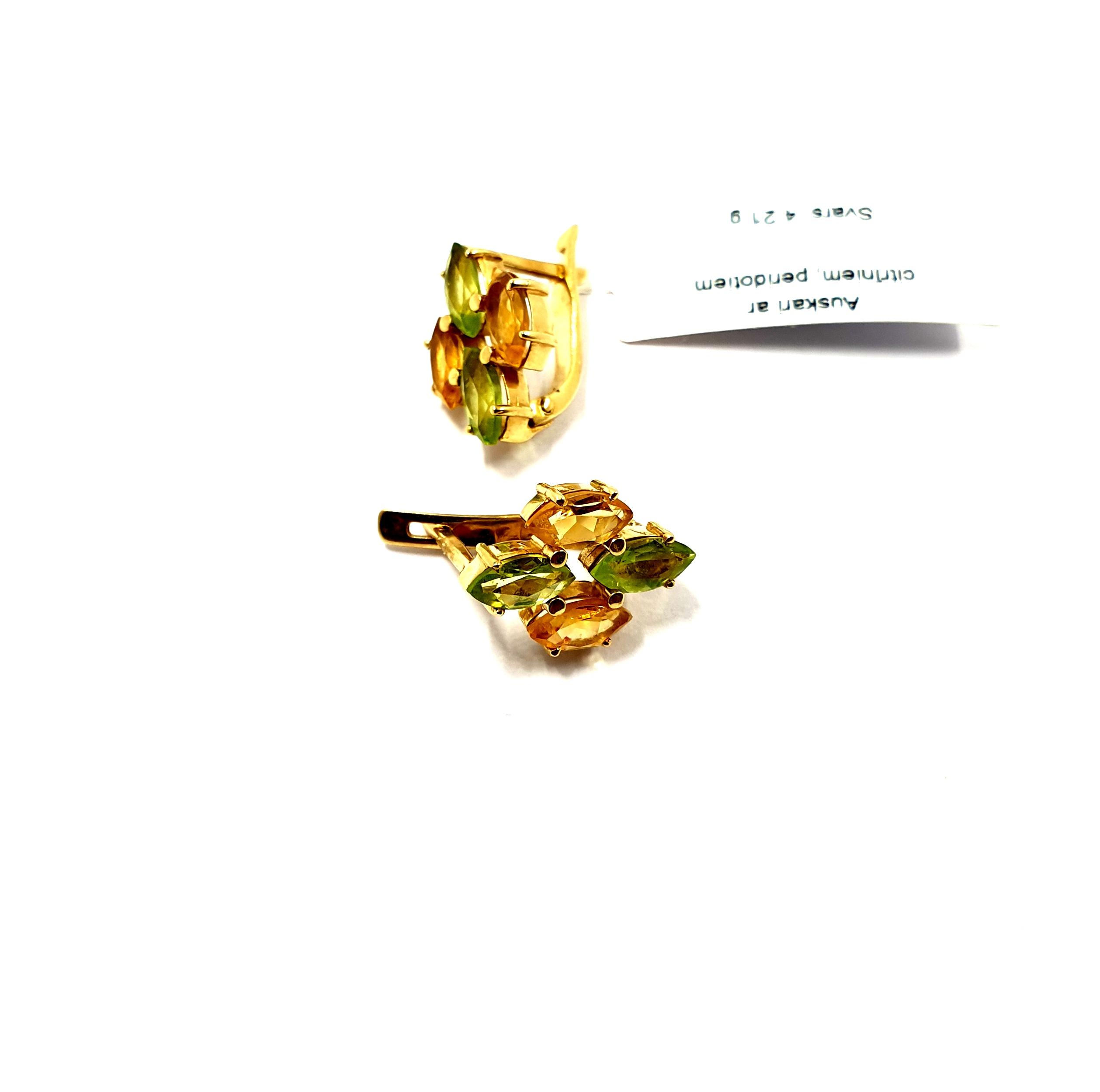 Auskari  ar citriniem un peridotiem 21510-1251
