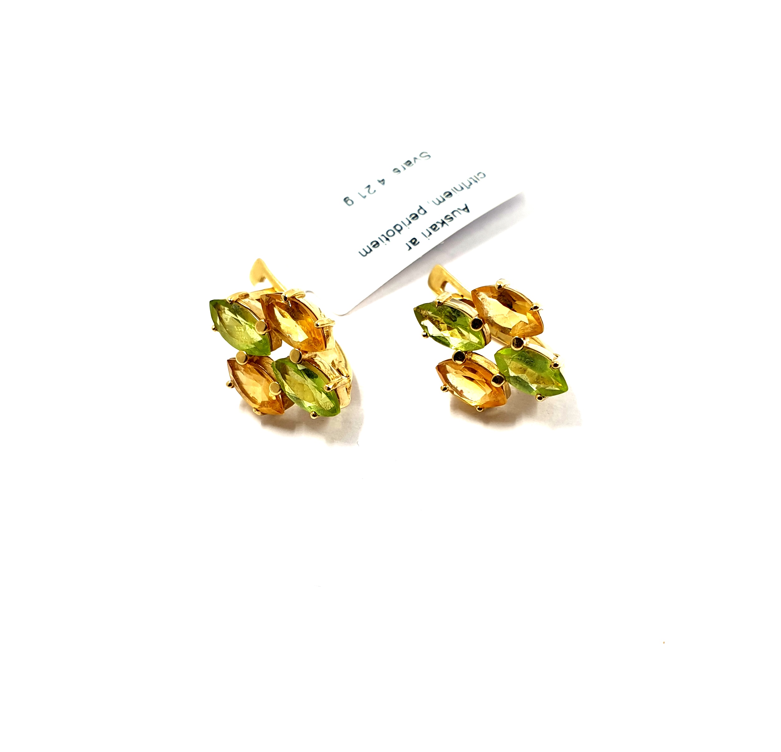 Auskari  ar citriniem un peridotiem 21510-1251