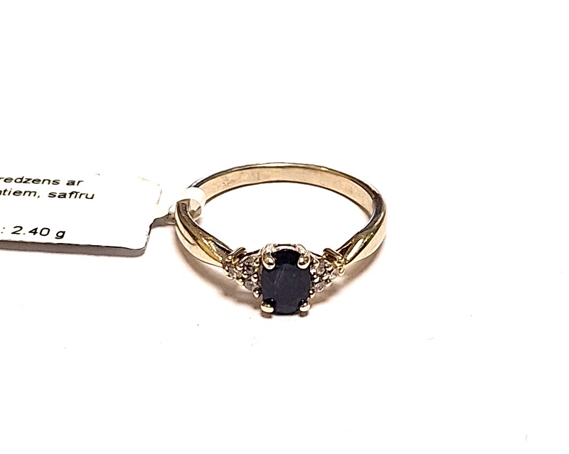 Gredzens ar briljantiem (0.06 ct.) un safīru  (0.20 ct.) 2143-0943