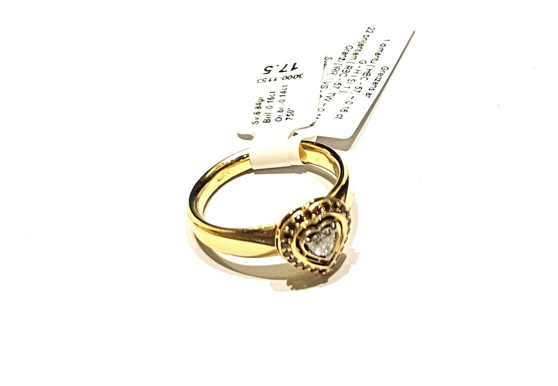 Gredzens ar briljantu (0.16 ct), oranžiem briljantiem (0.14 ct) 3000-1153