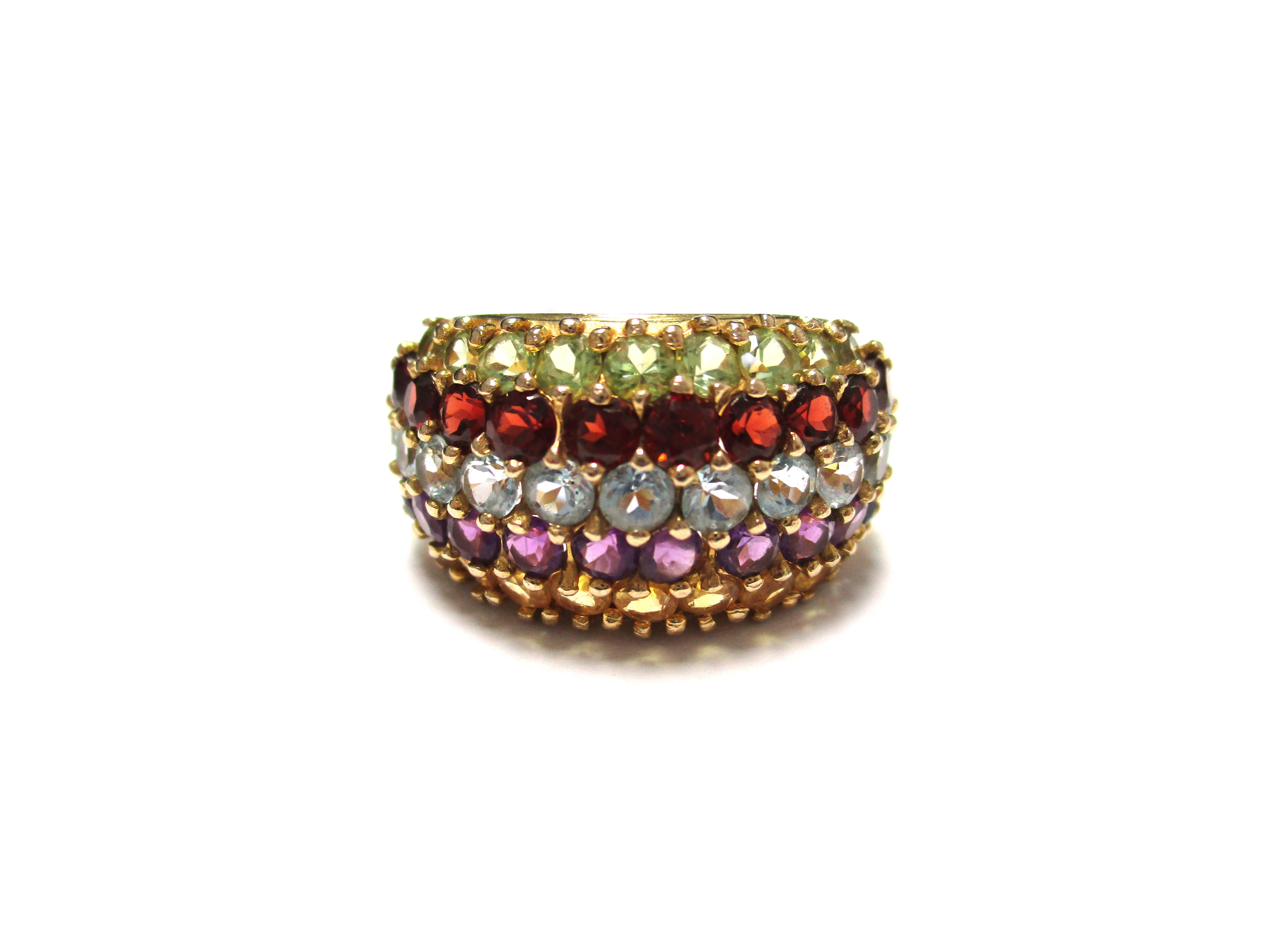 Gredzens ar ametistiem, citrīniem, granātiem, peridotiem, topāziem 11210-3451