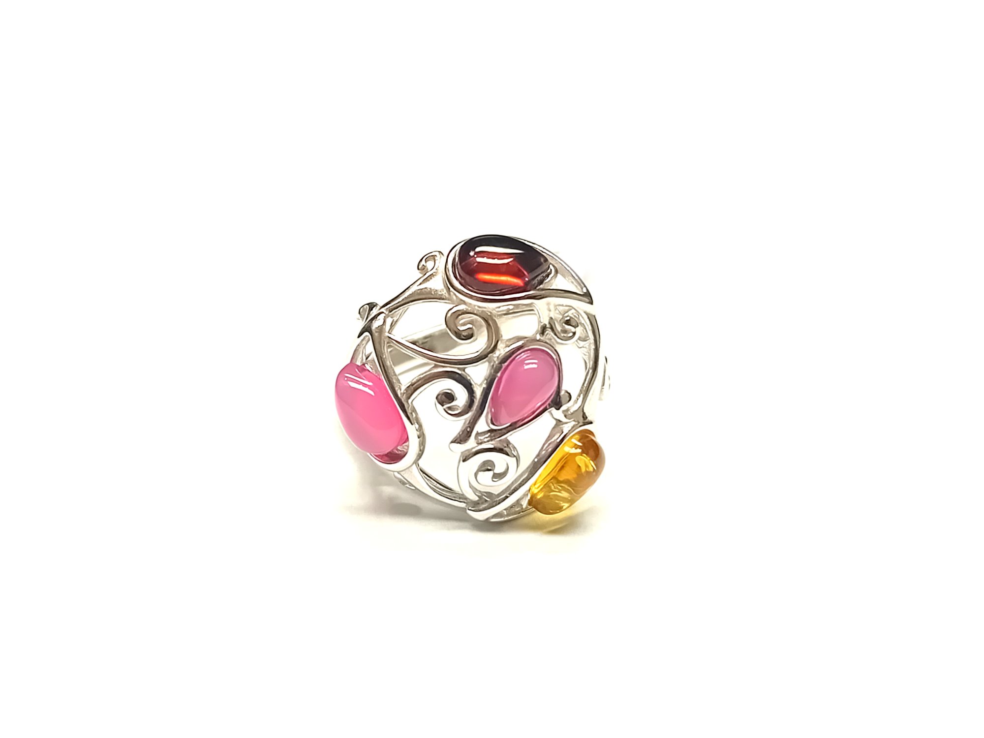 Gredzens ar ametistu un dzintaru 2/5065