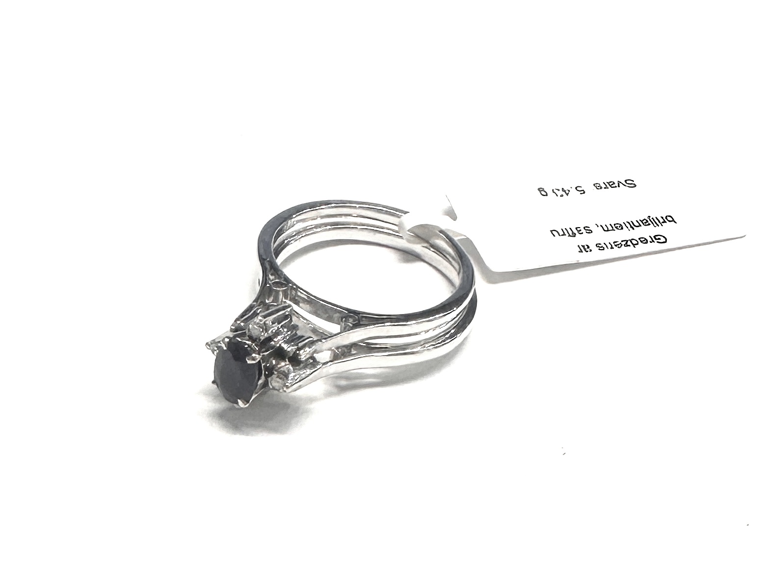 Gredzens ar briljantiem (0.20ct), safīru (0.35ct) 30-0763