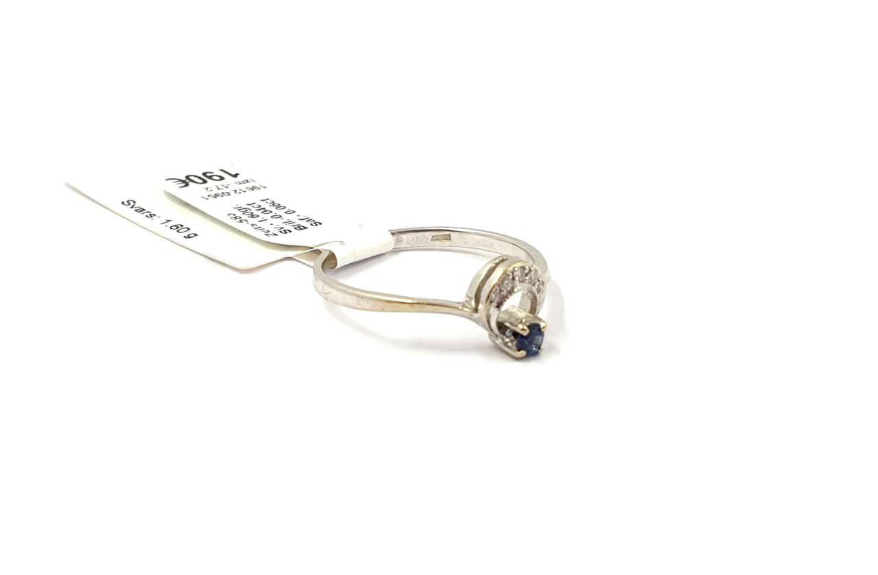 Gredzens ar briljantiem (0.04ct) safīru (0.06ct) 19612-0951