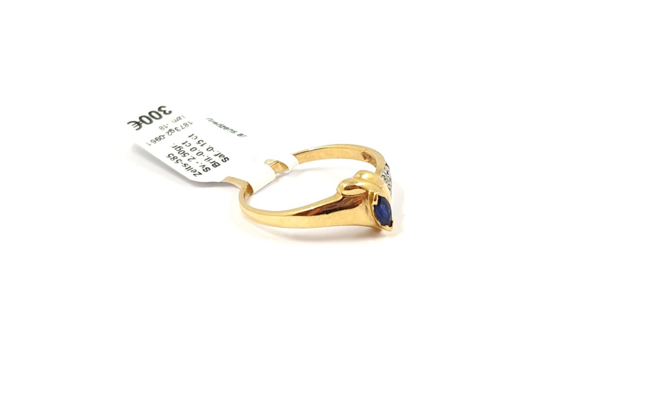 Gredzens ar briljantiem (0.04ct) safīru (0.15ct) 1873g2-0951