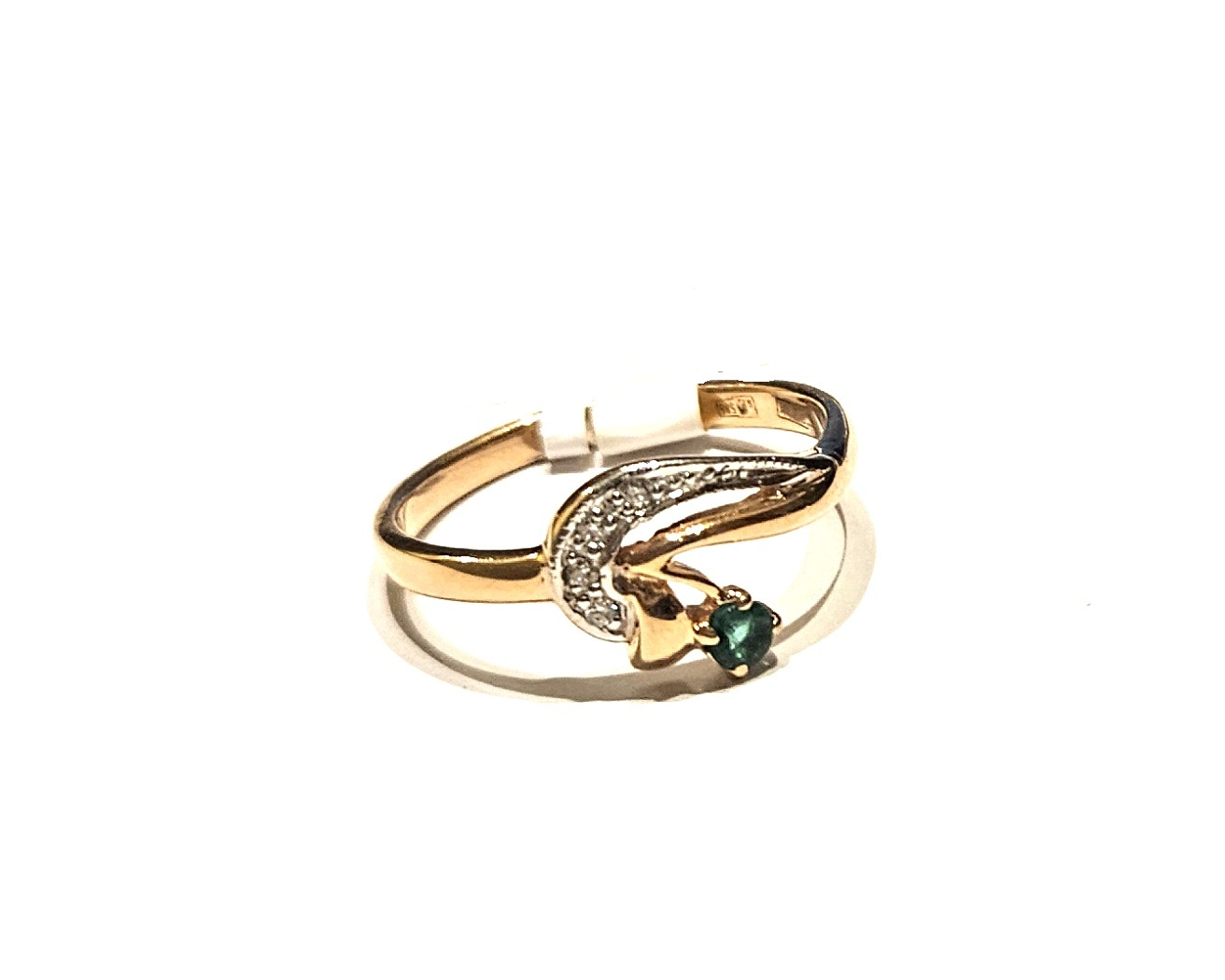 Gredzens ar smaragdu (0.14 ct), CZ (4890-1153)