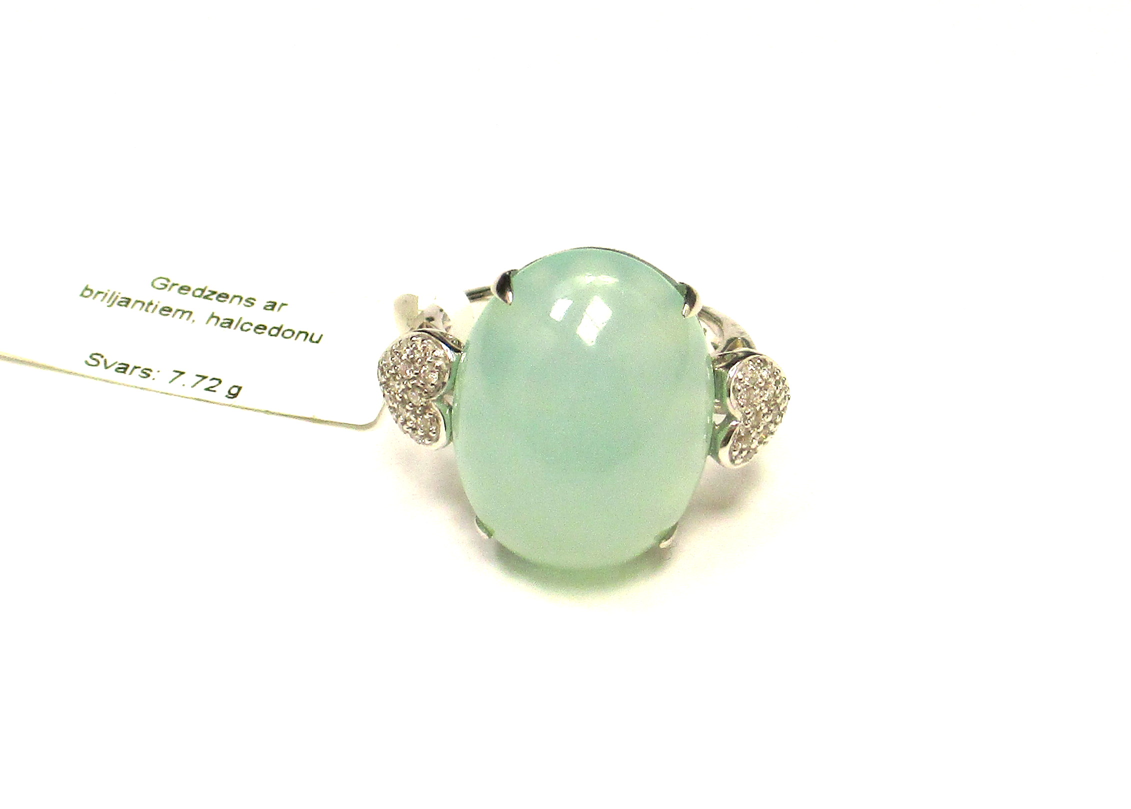 Gredzens ar briljantiem (0.28 ct), halcedonu 3540-5743