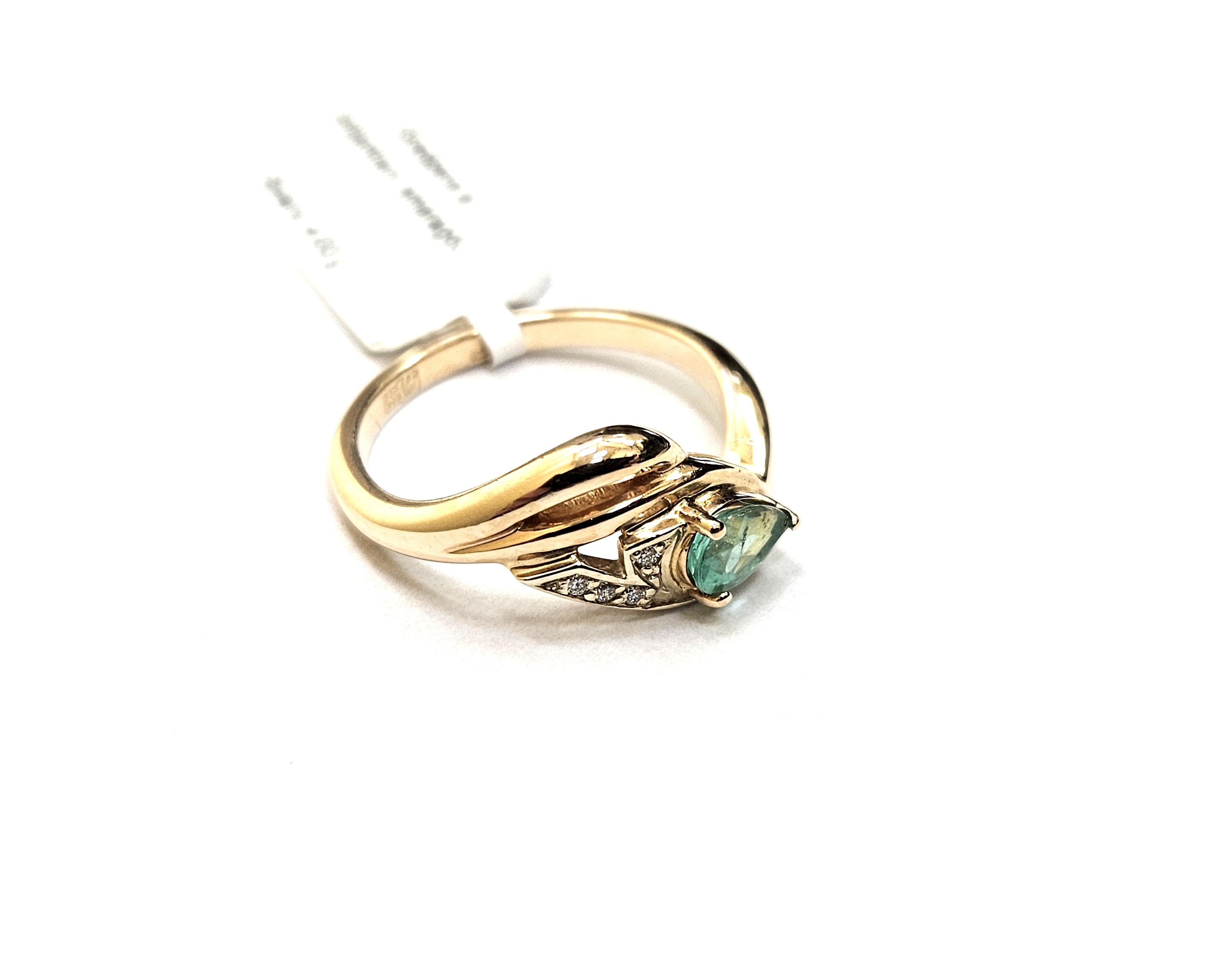 Gredzens ar briljantiem (0.02 ct) un smaragdu (0.24 ct) 4101-0753