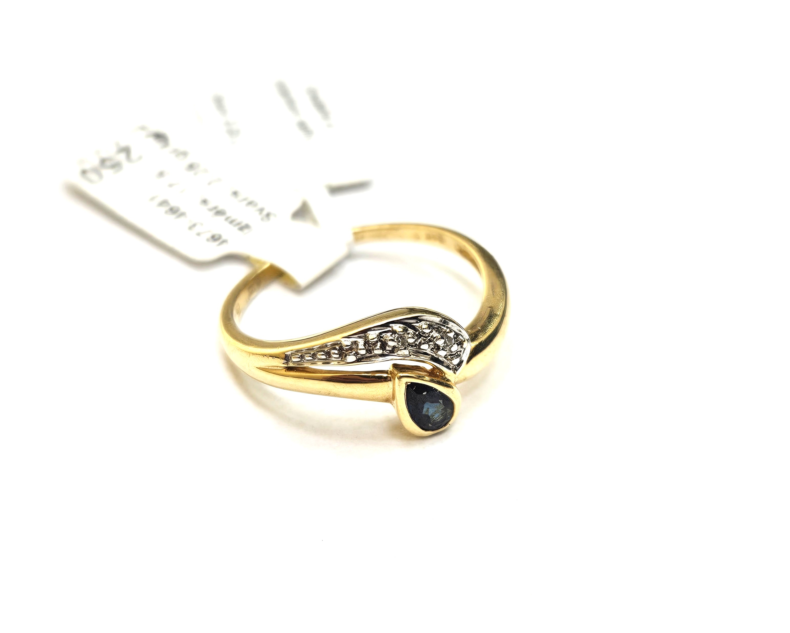 Gredzens ar briljantiem (0.02 ct)un safīru (0.05 ct) 4673-4641