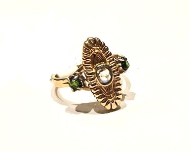 Gredzens ar dimantu (0.15 ct), hroma diopsīdiem 13161-0751