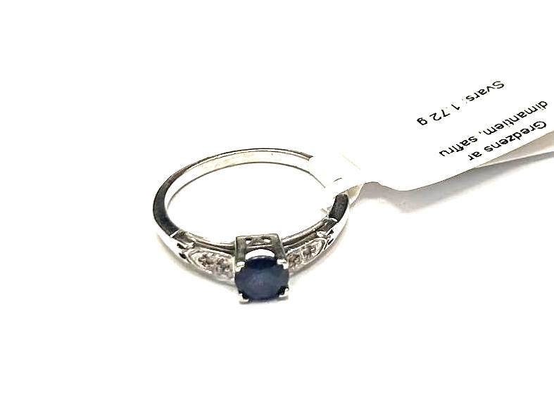 Gredzens ar briljantiem (0.04 ct) un safīru (0.5 ct) 19760-8351