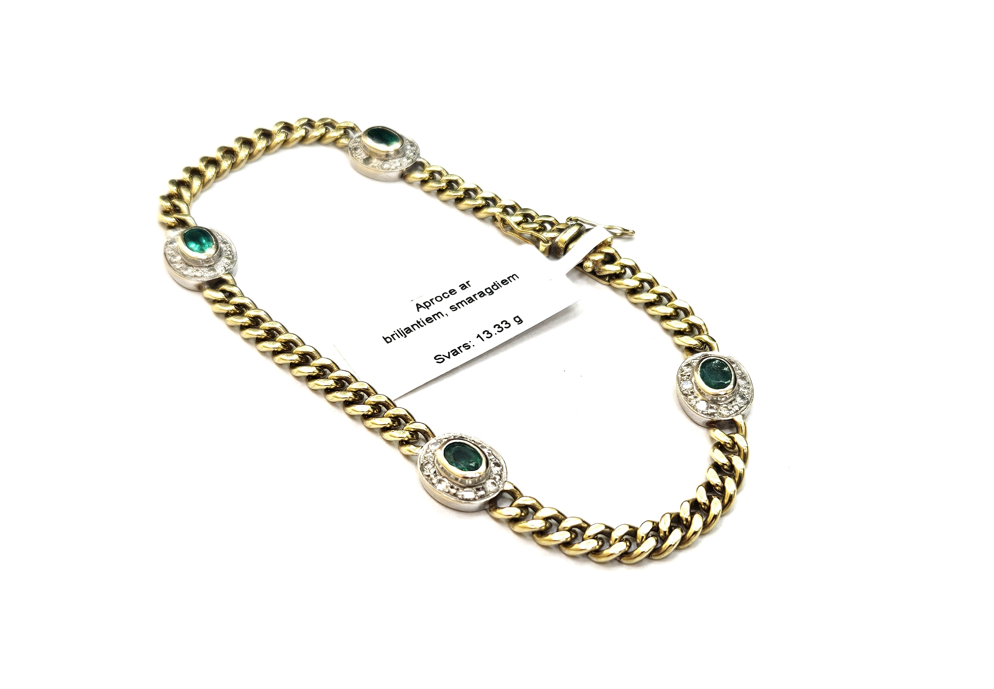 Aproce ar briljantiem (0.36 ct) un smaragdiem (1.32 ct) 750-5761
