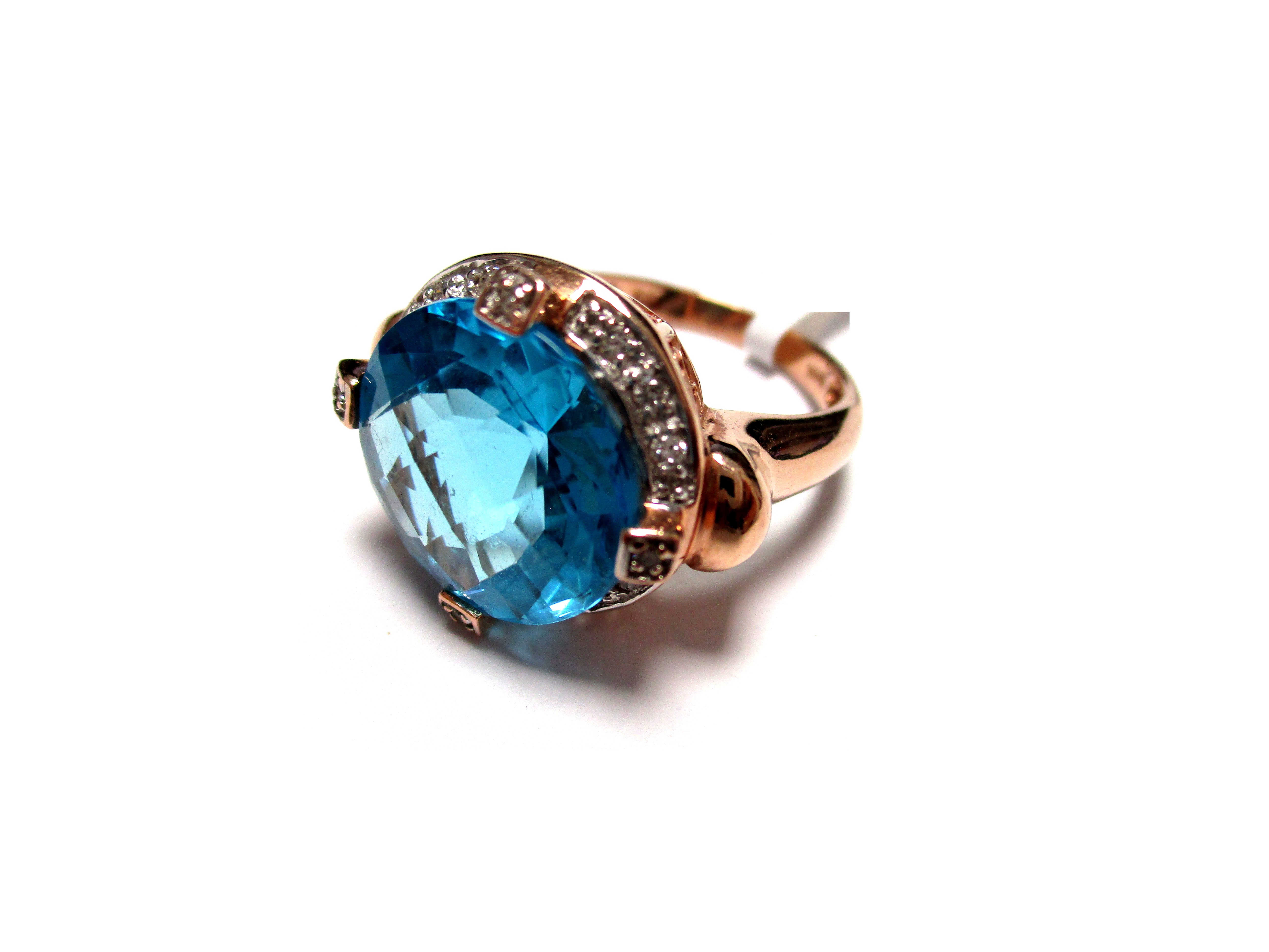 Gredzens ar briljantiem (0.08 ct), topāzu 121-3461