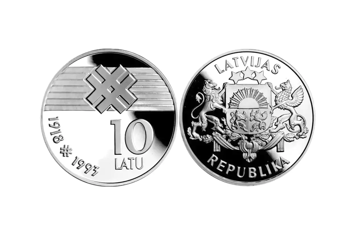 Latvijas sudraba monēta 10 Latu Rezervēts līdz 01.04.2026