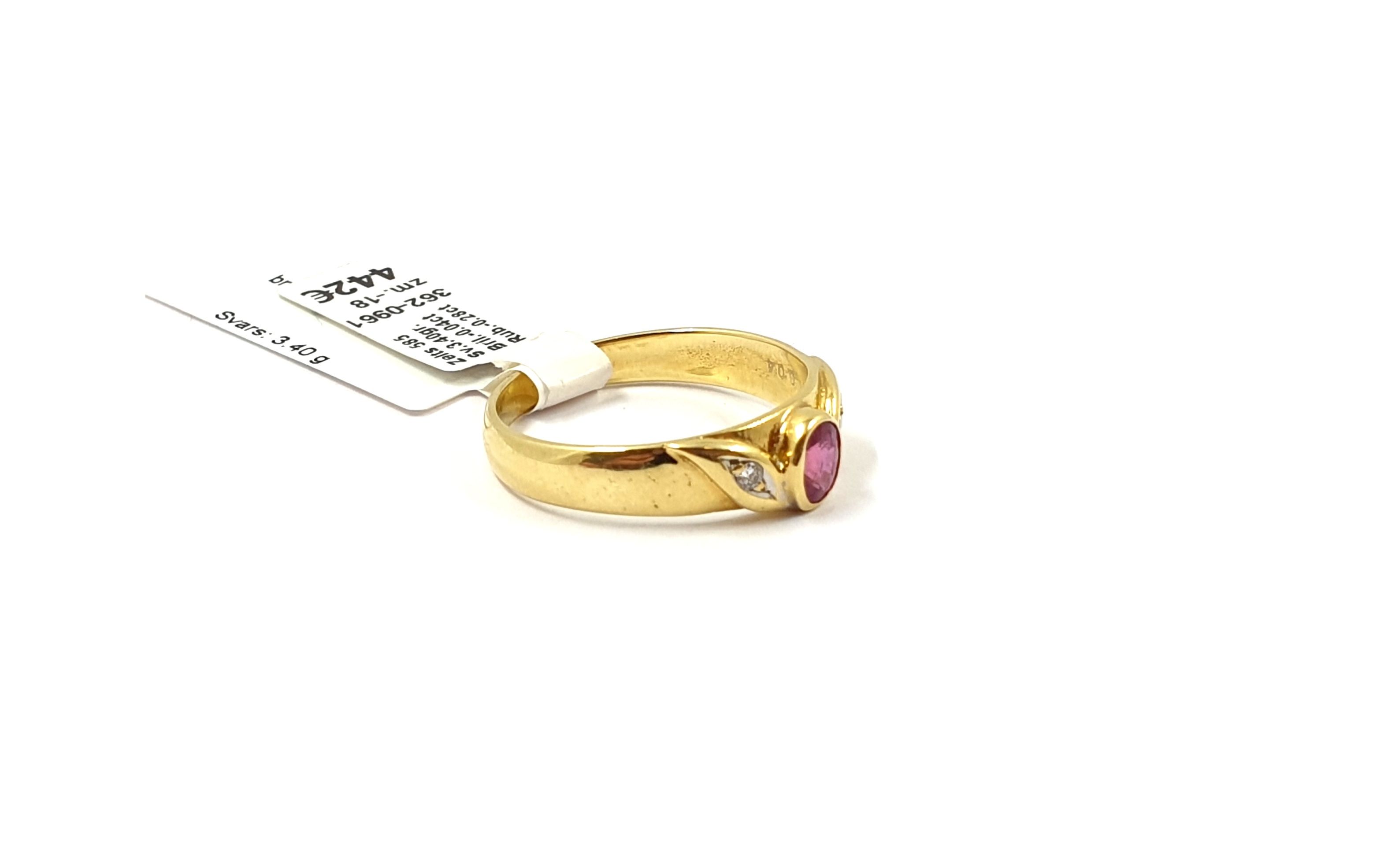 Gredzens ar briljantiem (0.04ctct) un rubīnu (0.28ct) 362-0961