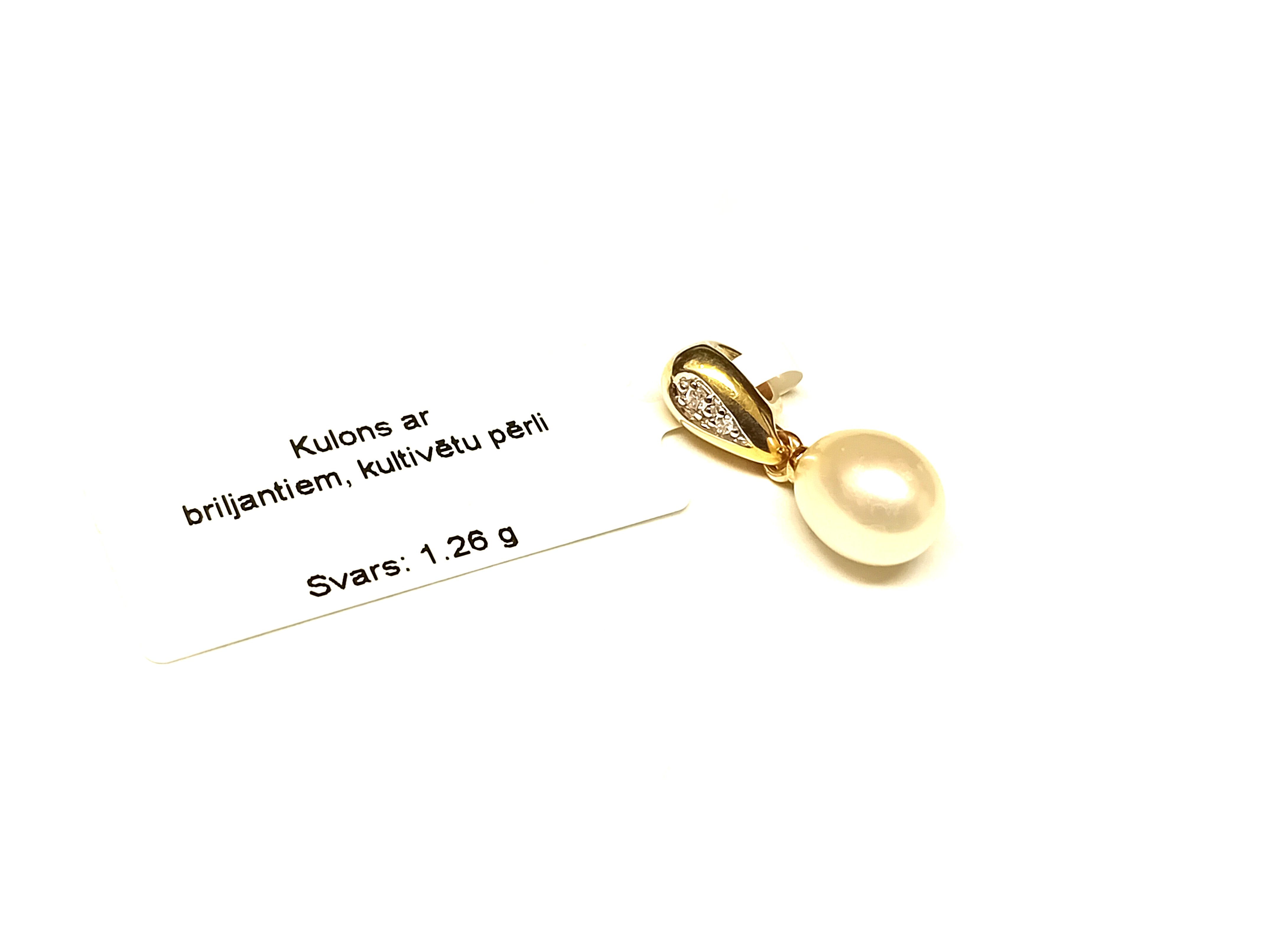 Kulons ar briljantiem (0.23 ct) un kultivētu pērli 841g3-5051